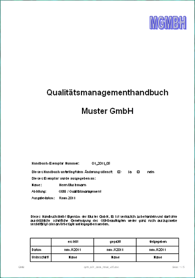 Qualitatsmanagement Handbuch Qmh Als Muster Vorlage Bzw Word Vorlage Din Iso 9000 9001 Qmt Ingenieurburo